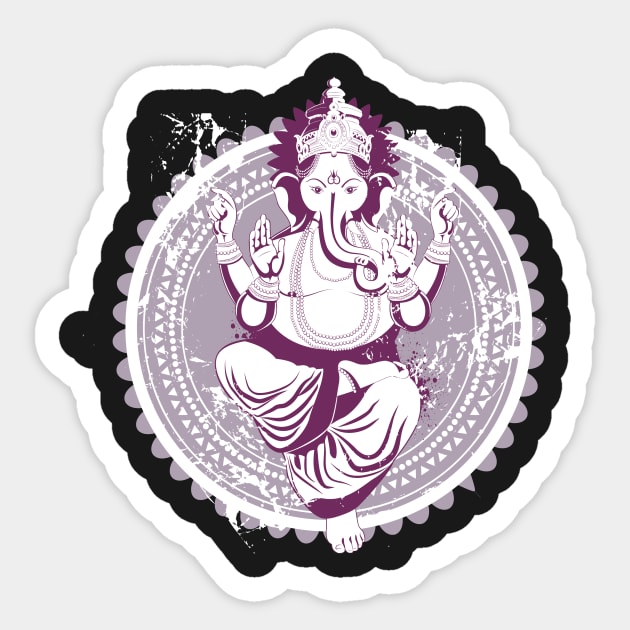 Purple Stylized Ganesh Sticker by bluerockproducts